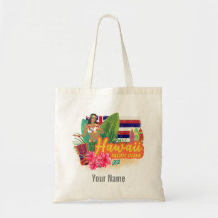Hawaii Hula Dancer Retro Pacific Vintage Souvenir Tygkasse