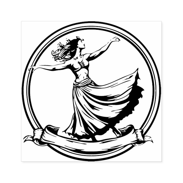 Hawaii Hula Dancer Rubber Frimärke Bevackra Stämpel (Tryck)