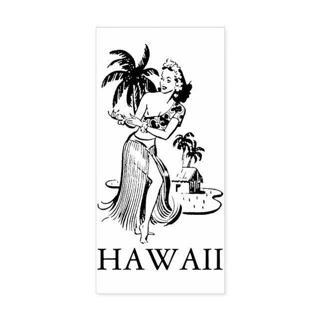 HAWAII HULA DANCER TRAVEL Rubber Frimärke Stämpel (Tryck)