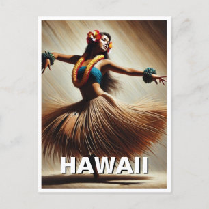 Hawaii Hula Dancer Travel Vykort