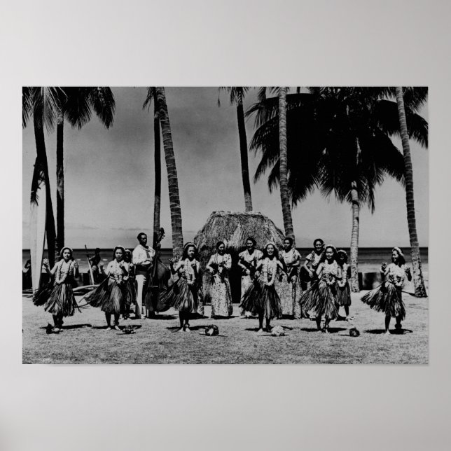 Hawaii - Hula Girls Dancing Poster (Framsidan)