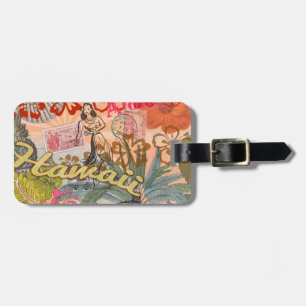 Hawaii Hula Resa Blomma Vintage Bagagebricka