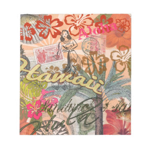 Hawaii Hula Travel Flower Vintage Anteckningsblock