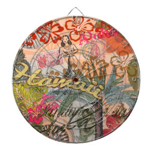 Hawaii Hula Travel Flower Vintage Darttavla
