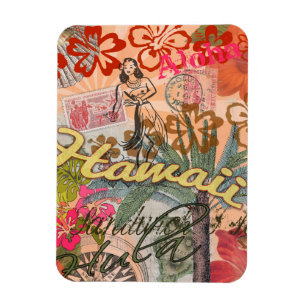 Hawaii Hula Travel Flower Vintage Magnet