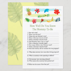 Hawaii Hur mycket vet du baby shower spel