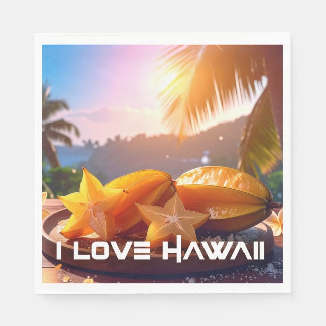 HAWAII - I LOVE HAWAII PAPPERSSERVETT (Framsidan)