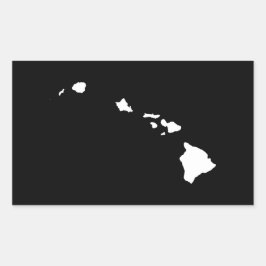 Hawaii i vitt och svart rektangulärt klistermärke