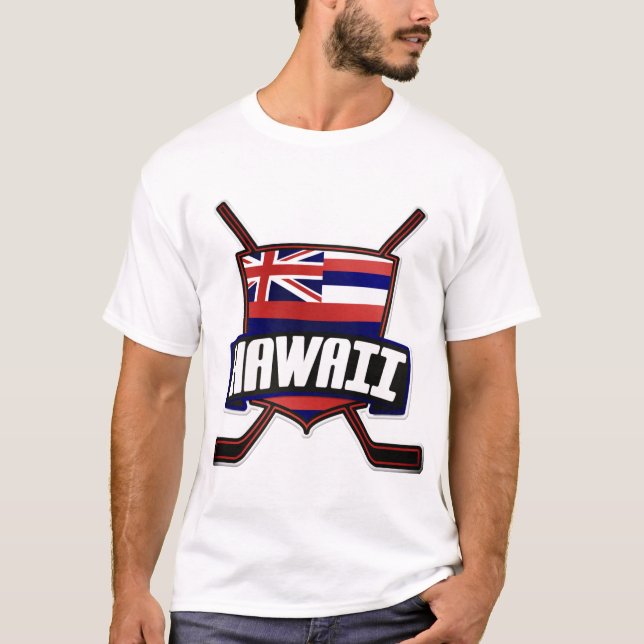 Hawaii Ice Hockey Flagga T-shirt (Framsida)
