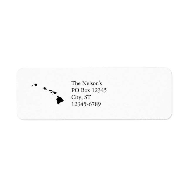 Hawaii in Black and White Returadress Etikett (Framsidan)