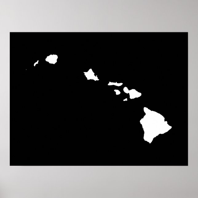 Hawaii in White and Black Poster (Framsidan)