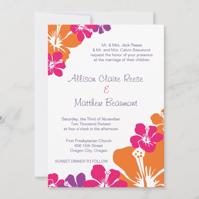 Hawaii Inbjudan (Framsida)