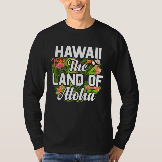 Hawaii island of sun beach waves and palm trees t shirt (Framsida)