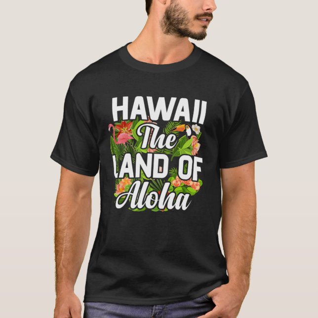 Hawaii island of sun beach waves and palm trees t shirt (Framsida)