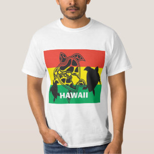 Hawaii Island Reggae Turtle Flagga T Shirt