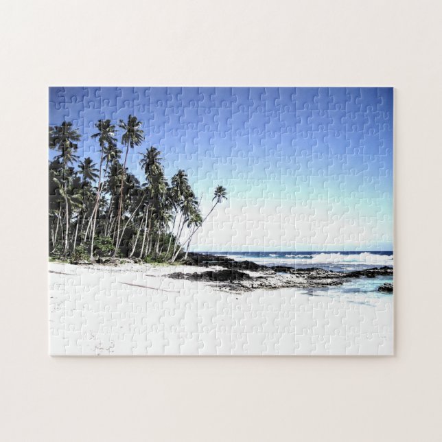 Hawaii Island Travel Beach Handflatan Träd Pussel (Horisontell)
