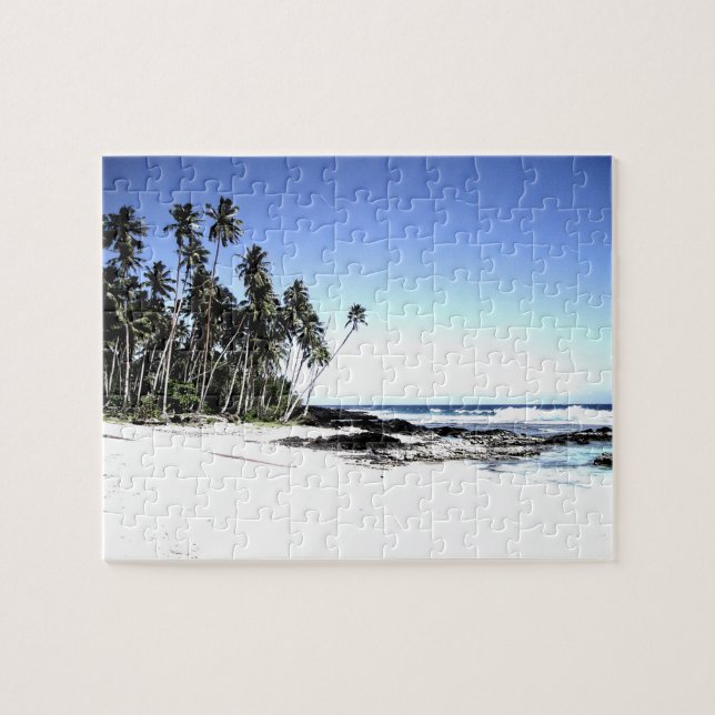 Hawaii Island Travel Beach Handflatan Träd Pussel (Horisontell)