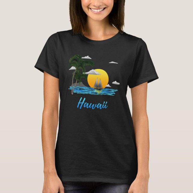 Hawaii Islands Aloha State Sailing T Shirt (Framsida)
