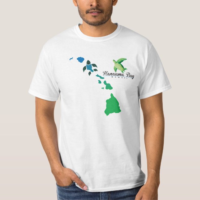 Hawaii Islands chain - Hanauma Bay Oahu Turtle T Shirt (Framsida)