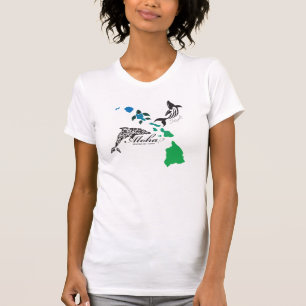 Hawaii Islands chain - Hawaii Dolphin and Whale T Shirt
