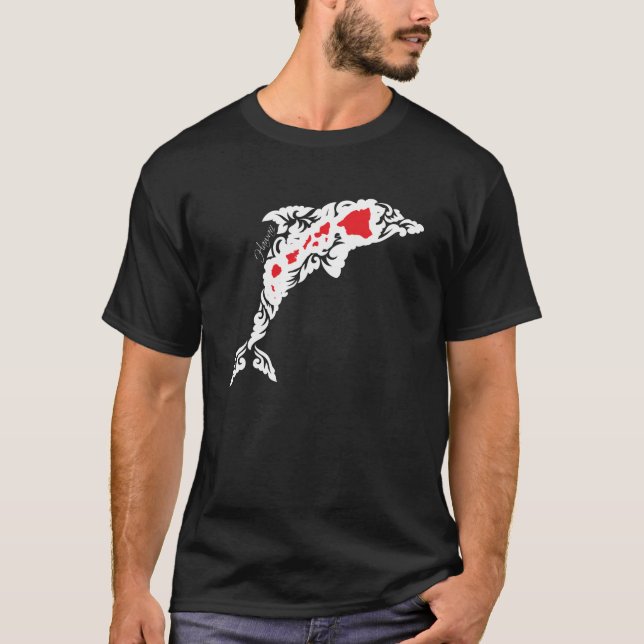 Hawaii Islands Dolphin Shirt T Shirt (Framsida)
