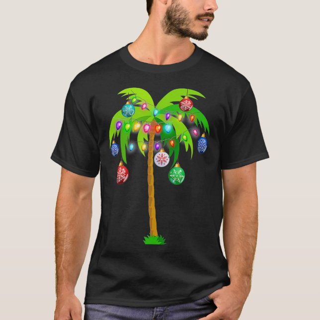 Hawaii jul Handflatan Träd Tropical Julafton Cocon T Shirt (Framsida)
