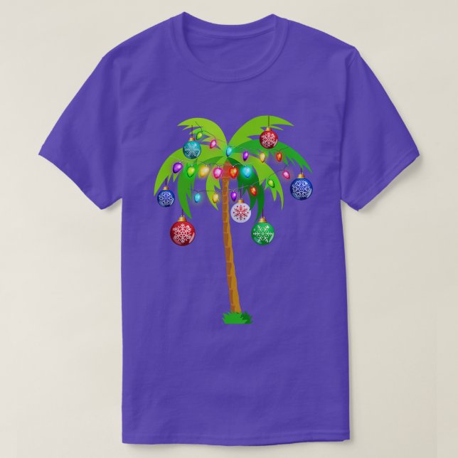 Hawaii jul Handflatan Träd Tropical Julafton Cocon T Shirt (Design framsida)