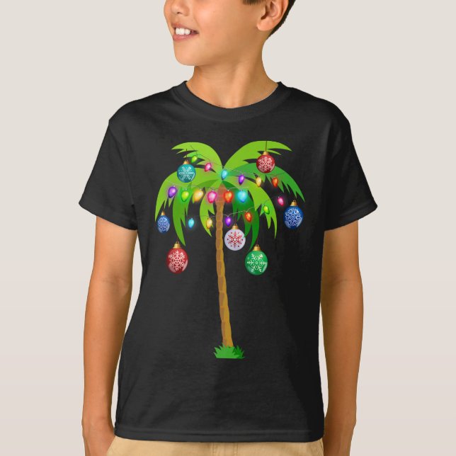 Hawaii jul Handflatan Träd Tropical Julafton Cocon T Shirt (Framsida)