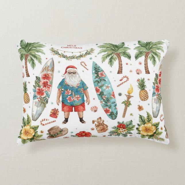 Hawaii jul tema med Tomte Prydnadskudde (Framsidan)