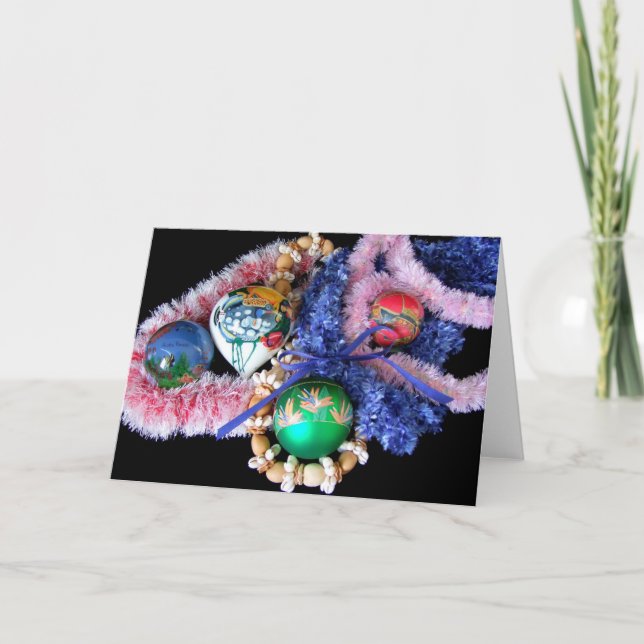 Hawaii Juldekorationer Helgkort (Framsida)