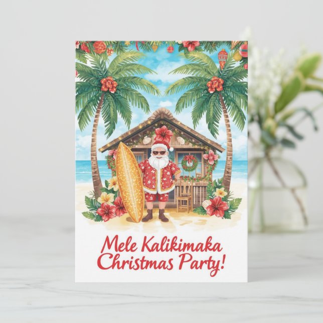 Hawaii julfest Hawaii ”Mele Kalikimaka!”  Inbjudningar (Stående Fram)