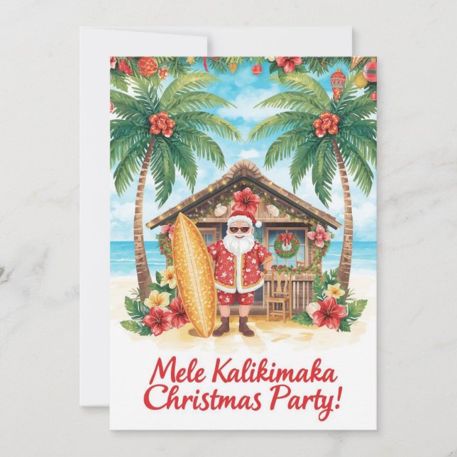 Hawaii julfest  Hawaii “Mele Kalikimaka!”  Inbjudningar (Framsida)