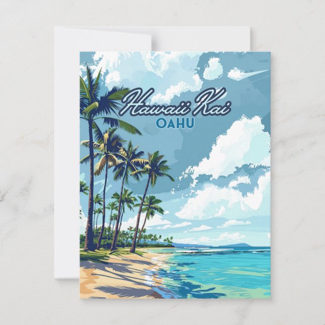 Hawaii Kai Honolulu Oahu Hawaii Retro Card (Framsida)