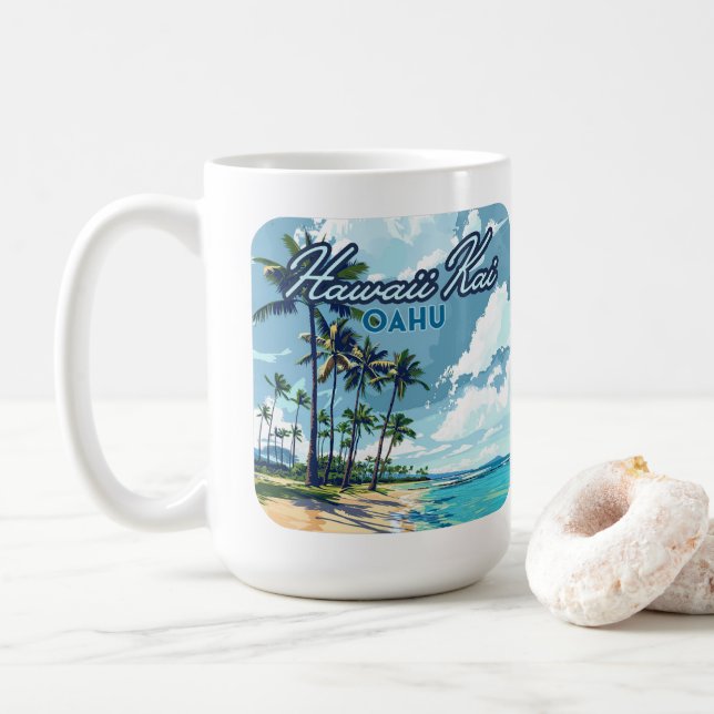 Hawaii Kai Honolulu Oahu Hawaii Retro Kaffemugg (Med munk)