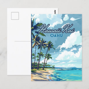Hawaii Kai Honolulu Oahu Hawaii Retro Vykort
