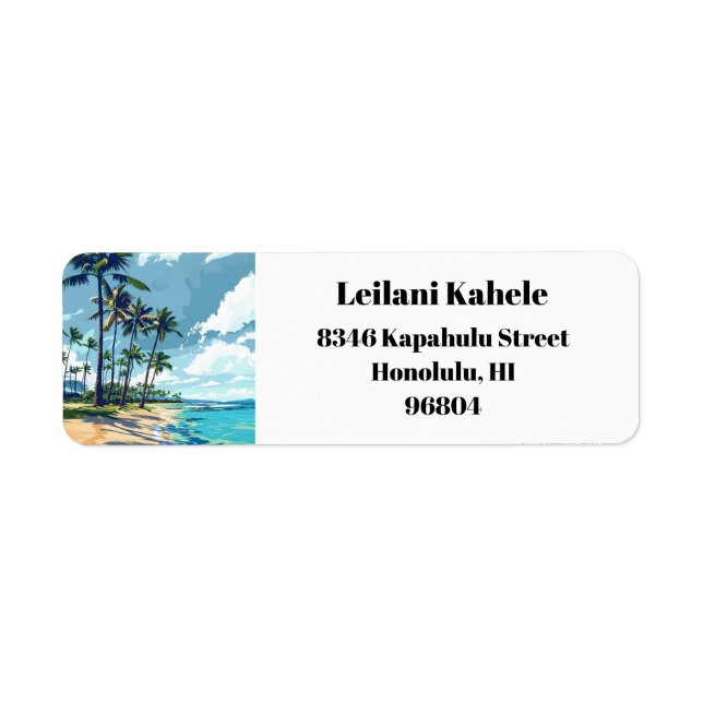 Hawaii Kai Honolulu Oahu Hawaii Returadress Returadress Etikett (Framsidan)
