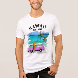 Hawaii Kamaʻaina Rosa Vintage Skåp Surfbräda T Shirt