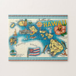 Hawaii Karta 11x14 Puzzle Pussel