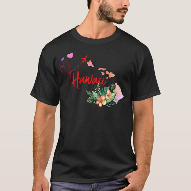 Hawaii Karta Matching Vacation Family Girls resa T Shirt (Framsida)