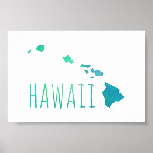 Hawaii Karta Poster (Framsidan)