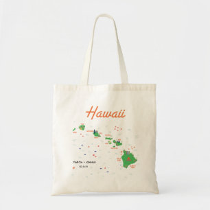 Hawaii Karta Tote Tygkasse