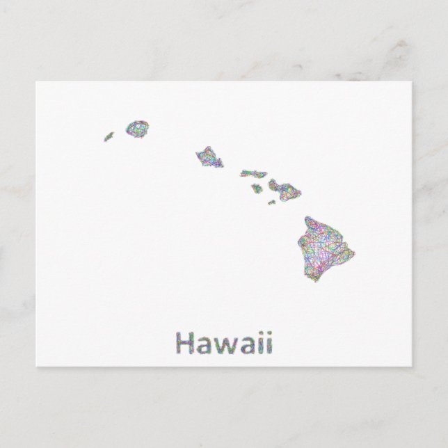 Hawaii karta vykort (Framsida)