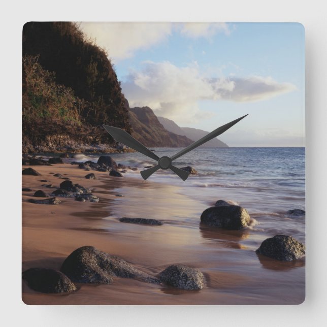 Hawaii, Kauai, Haena State Park 2 Fyrkantig Klocka (Framsida)