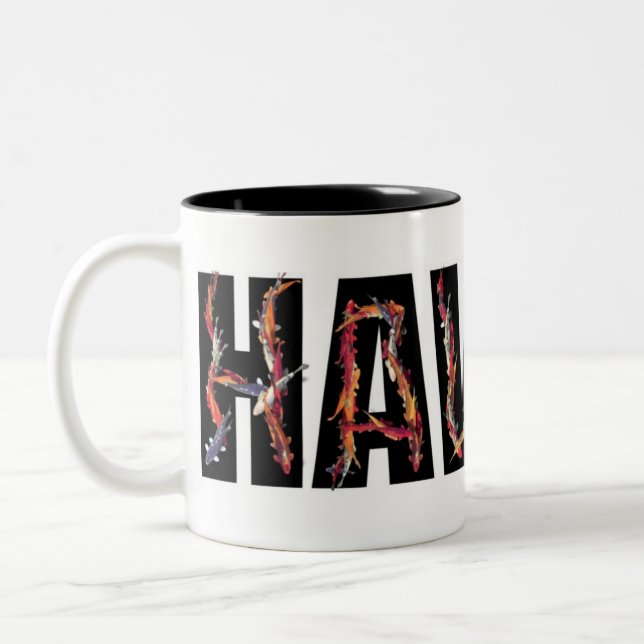 Hawaii koi mörk kaffe mugg (Vänster)
