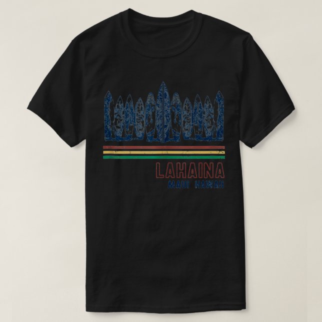 Hawaii Lahaina Maui Retro Surfing Vintage T Shirt (Design framsida)
