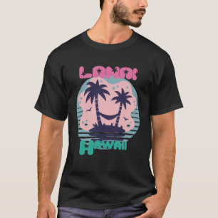 Hawaii Lanai Vacation Handflatan träd-stranden T Shirt