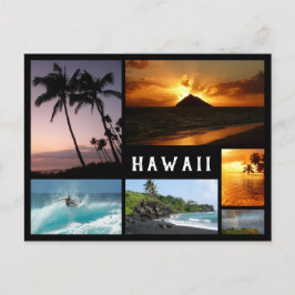 Hawaii-landskap, svart ram-kollage vykort