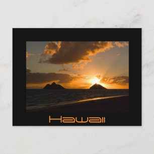 Hawaii Lanikai sostigit, svart vykort