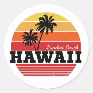 Hawaii Lanikai-stranden Runt Klistermärke