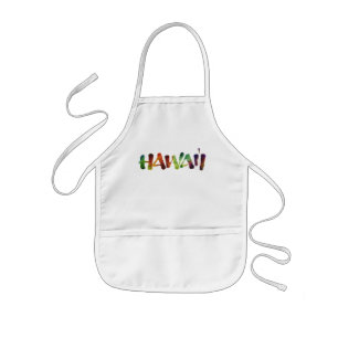 Hawai'i Lettering - Roligt Bright Hawaiian Luau Co Barnförkläde